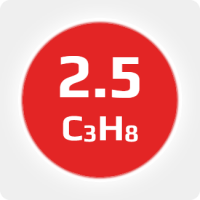 Пропан (C3H8) 2.5 (99,5%)  R-290 в баллоне 12л (5кг) соединение W21,8х1/14'' (DIN1) (с баллоном)